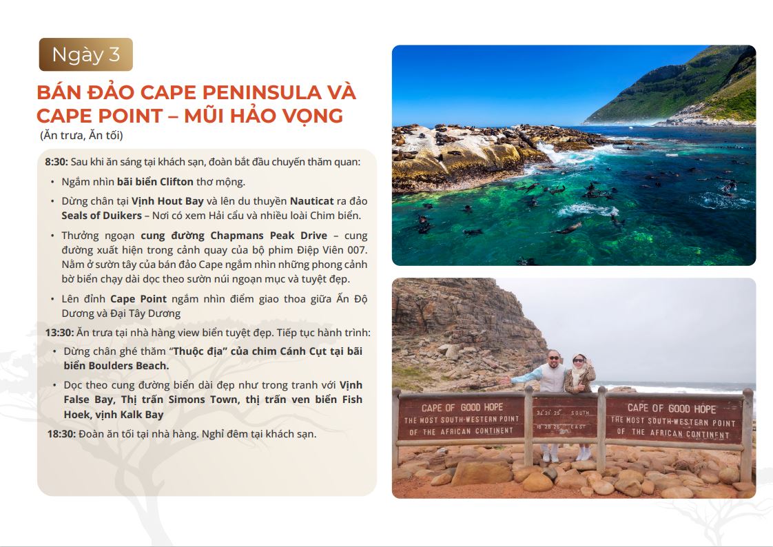 BÁN ĐẢO CAPE PENINSULA VÀ CAPE POINT MŨI HẢO VỌNG